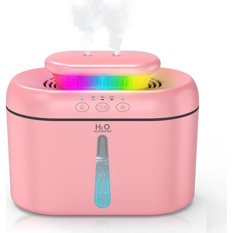 Humidificateur d'air ambiant de 2 litres, mini humidificateur pour bébé et plantes, avec 2 modes de brumisation réglables et veilleuse LED multicolore. Doit être branché pour fonctionner. (1/5)