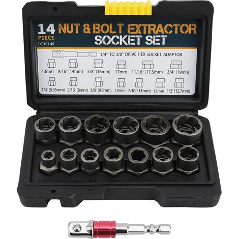 14 Pièces Extracteur Ecrou Antivol, Ecrou Antivol Universelle, Extracteur Boulon Antivol, Extracteur De Vis Cassée, Ensemble D'outils De Retrait