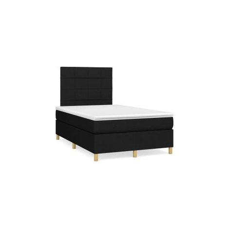 Sommier à lattes de lit avec matelas Noir 120x200 Tissu (1/5)