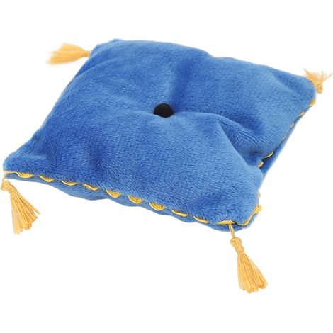Oreiller miniature pour maison de poupée DIY, coussin luxe léger pour canapé-lit, accessoires décoratifs chambre de poupée bleus (1/5)