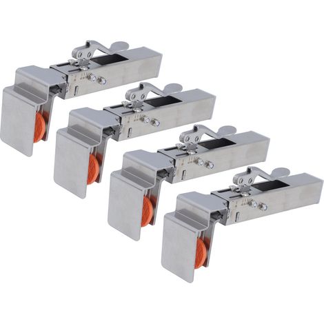 Fixation de tiroir en acier inoxydable 21 à 50 mm, pince réglable en alliage pour montage de meubles, lot de 4 (1/5)