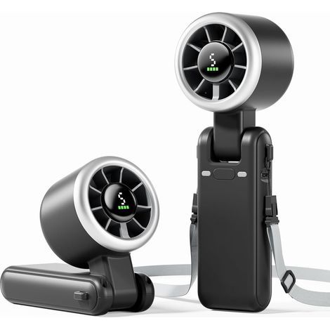 Ventilateur turbo portable 3 en 1, mini ventilateur rechargeable à 5 vitesses avec 12 h d'autonomie, technologie Air Turbo pour une utilisation en extérieur et en voyage.-AquaForge (1/5)