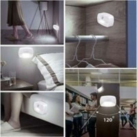 Veilleuse LED - Détecteur De Mouvement PIR - Pour Placard Escalier Salle De Bain Couloir - Lot De 2 (1/5)