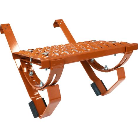 DAPRONA Laufrost Set für flache Dachziegel, Dachtritte für Schornsteinfeger, inkl. Montagematerial für sichere Dachbegehung - Ziegelrot, 120cm