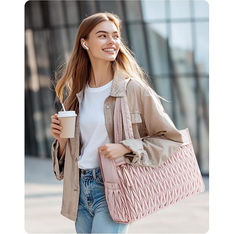 Sac cabas décontracté pour femme avec fermeture éclair, à main poignée supérieure et bandoulière (1/5)