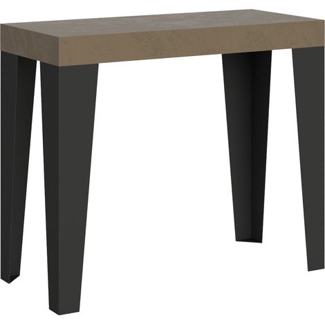 Consolle Allungabile 90-196x40x77 cm Flame Small Premium Tortora Telaio Antracite