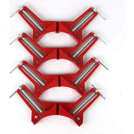 Serre-joint, Jeu de 4 Pinces à Angle Droit 90 degrés pour le travail du bois, Ajustable pince à Onglet pour Cadre Photo, Aquarium, Meubles, Outils à main (1/5)
