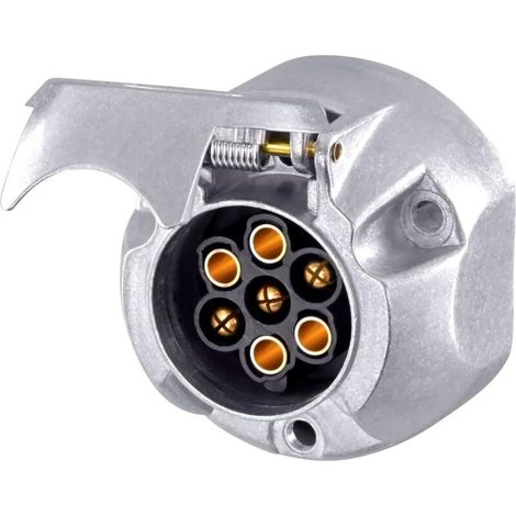 Prise de remorque 7 broches en alliage d’aluminium 13P/12 V avec kit de fixation inclus – Connecteur automobile robuste et étanche