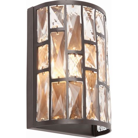 Endon - Applique da interno 1 Luce Bronzo Scuro con Cristallo, E14 (1/5)