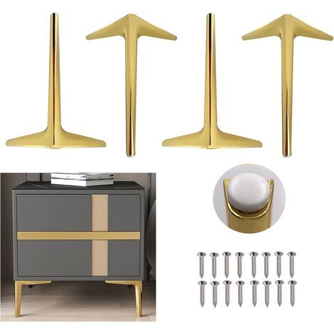 Möbelbeine aus Metall, dreieckige Möbelbeine, DIY-Tischbeine, Sofabeine aus Metall im modernen Stil, geeignet für Sofas, Schränke, Betten, Tische, Stühle, 4er-Set ( (1/3)