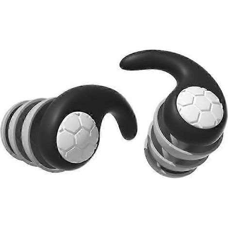 Bouchons d'oreilles 3 couches, réduction de bruit jusqu'à 40 dB, confortables pour dormir et travailler (noir) (1/5)