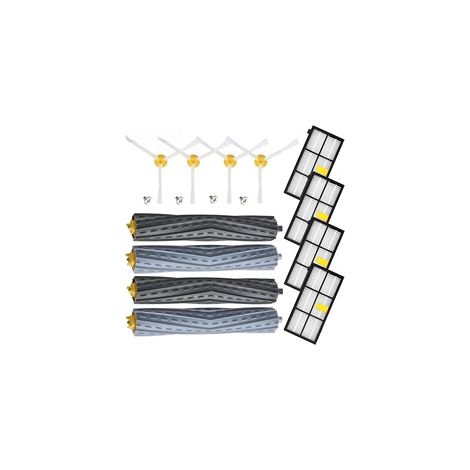 Accessoires Aspirateur Robot 19 Pièces Compatible iRobot Roomba 800 900 Series, Rouleaux en Caoutchouc Brosse Latérale Filtres (1/5)