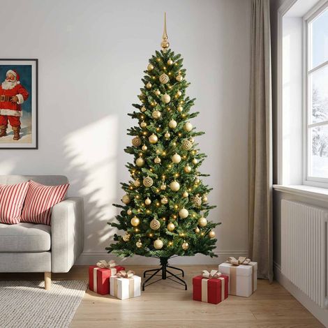 vidaXL Árbol de Navidad artificial con bolas 180 cm 300 LED (1/5)