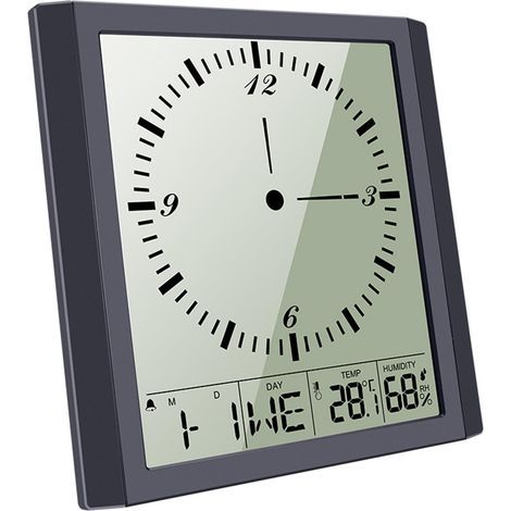 Horloge Murale Digitale Horloge Créative à Piles avec Calendrier Température et d'humidité Horloge à Grand écran pour Les Personnes âgées, Le Salon et Le Bureau Noir (1/5)