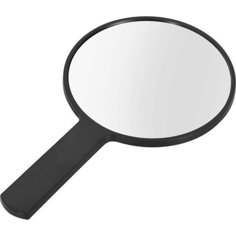 Miroir à Main Professionnel Noir Diamètre 15 cm Portable Voyage Salle de Bain Bureau Maquillage Beauté Polyvalent (1/5)