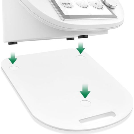 Verschiebbare Platte, passend für Thermomix TM6 und TM5, leicht zu bewegen, ohne die Waage zu beschädigen, stabiler Halt dank Vibrationsdämpfung, mit Griff, weiß