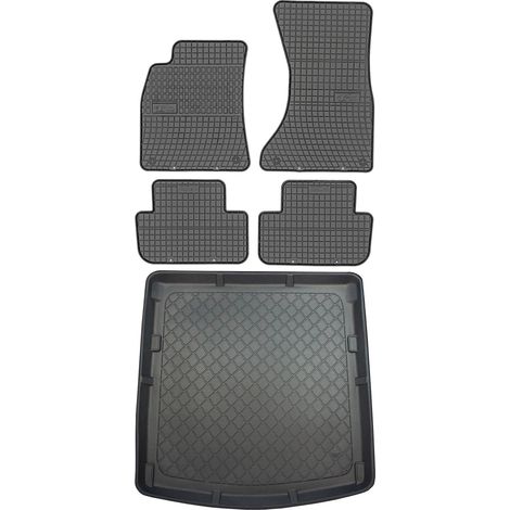 Juego de alfombrillas de goma para coche y alfombrilla para maletero para Audi A4 B8 Sedán (enero de 2008 - octubre de 2015).