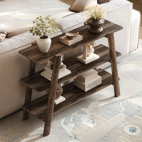 Konsolentisch – 105 x 37 x 80 cm – Dreistufiger Couchtisch – Geeignet für Wohnzimmer, hinter dem Sofa, Eingangsbereich, Flur