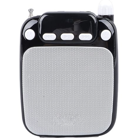 Amplificateur vocal Bluetooth portable rechargeable avec microphone filaire et casque-micro pour enseignants (noir) (1/5)