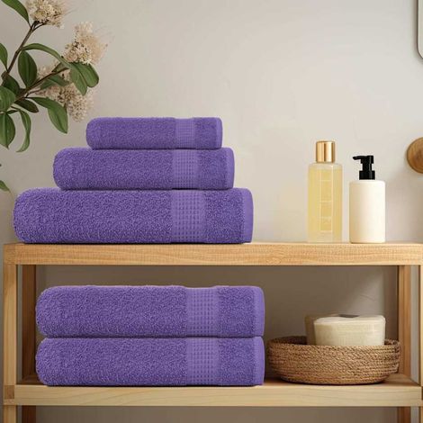 vidaXL Bath Towels "FROGN" 10 pcs Purple 100x150 cm 360 gsm (1/5)