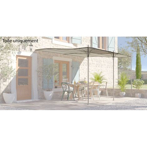 Couleurs Du Monde – Toile d'ombrage en polyester 200gr/m² pour tonnelle Provence – Coloris beige clair – Résistante aux UV et facile à installer