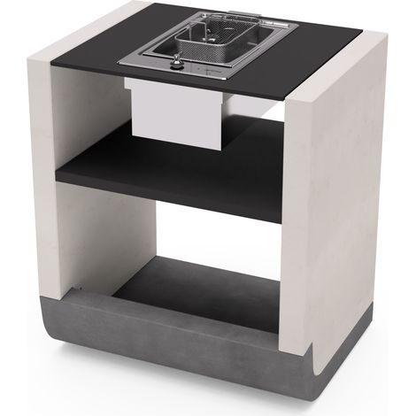 TUOZI - Módulo de soporte SUD Eléctrico para Barbacoa de Obra Prefabricada (Blanco, gris, negro - 81 x 60 x 60 cm) - Uso en Exteriores (1/2)