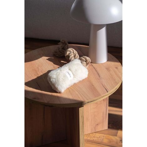 Jouet à tirer pour chien en laine naturelle, blanc, grande taille (1/4)