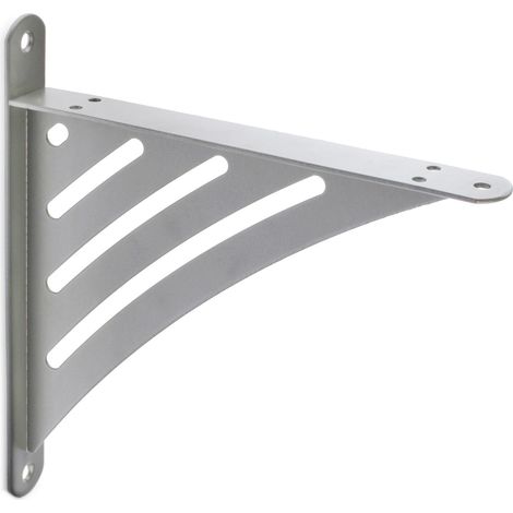 Escuadra para Estantería en Acero en Cromo Mate Líquido  Medidas 26200195 mm  Sistema de Fijación Atornillado  1 Unidad - (1/2)