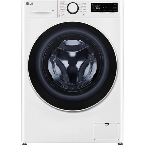 LG – Lave-linge frontal 9 kg A – Vitesse d'essorage 1400 trs/min – Moteur AI Direct Drive – Tambour 68 L – F94R50WHS