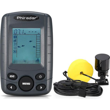 Sondeur de pêche portable avec écran LCD de 2,4 pouces, portée de 73 mètres et capteur sonar filaire (1/5)