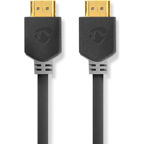 High speed hdmi kabel med ethernet hdmi kontakt hdmi kontakt 4k60hz arc 18 gbps 200 m rund pvc antracit lada