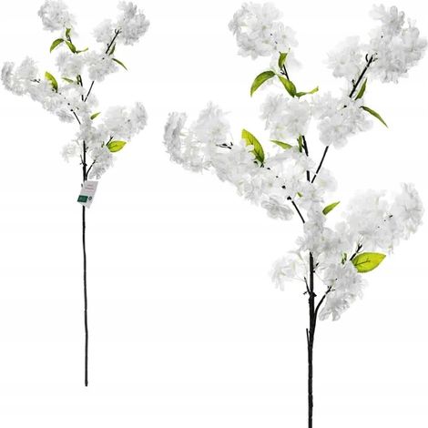 Künstliche Kirschblüte, weiß, 97 cm, Tischdekoration für Hochzeit und Kommunion (1/5)