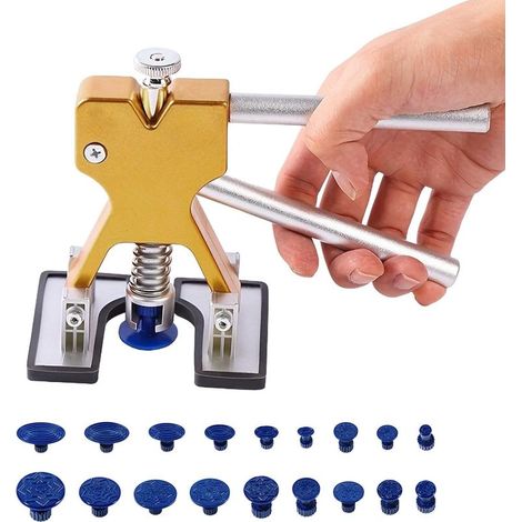 Kit de débosselage de voiture sans peinture avec 18 languettes de colle, ventouse pour voiture, moto (1/5)