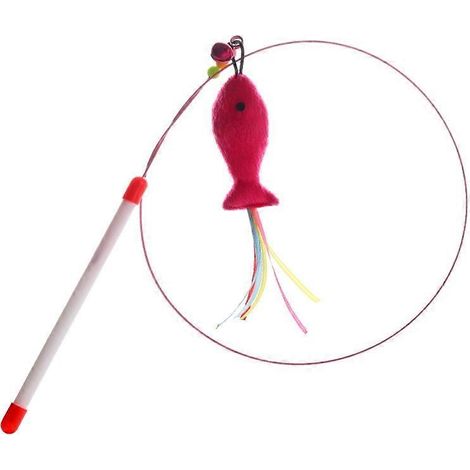Baguette à chat en forme de bâtonnet, jouet pour chaton, accessoires pour chat, plumes et petits poissons. (1/5)