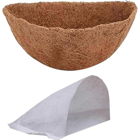 Inserts épais en fibre de coco de 35 cm pour paniers suspendus, bonne rétention d'eau, inserts remplaçables pour jardinières murales et lierre.