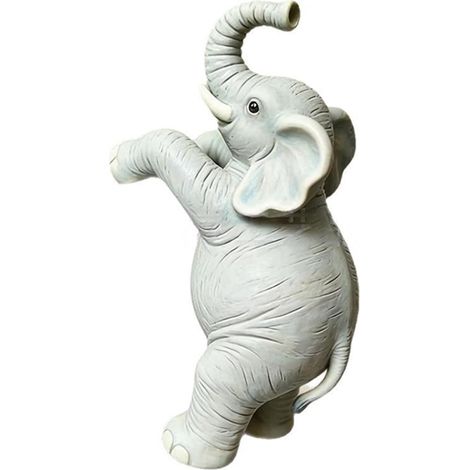 Petit éléphant en résine suspendu à un pot de fleurs, décoration jardin, ornement artistique (1/5)