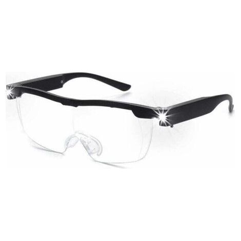 Loupe grossissante à 160 %, fonctionnant sur piles avec éclairage LED - Loupe puissante - Lunettes mains libres pour les travaux de précision, les loisirs créatifs, la création de bijoux, la lecture e