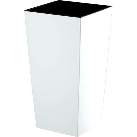 KADAX Glatt Blumentopf aus Kunststoff, mit Einlage, 35 cm, Weiß