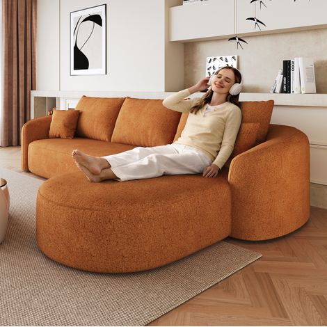 L-förmiges Ecksofa 266 cm orange OKWISH (1/5)