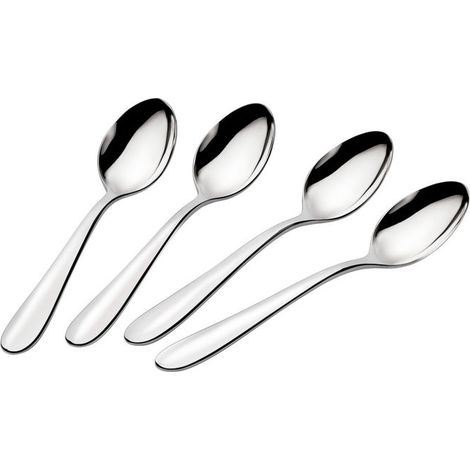 Lagostina Lavinia set 4 cucchiaini da caffe' espresso, acciaio inox 18-10, lavabile in lavastoviglie