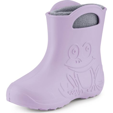 Ladeheid Bottes de Pluie en EVA Unisexe Enfant Fille Garçon LA-CA-03 (Violet/Gris, 25/25 EU)