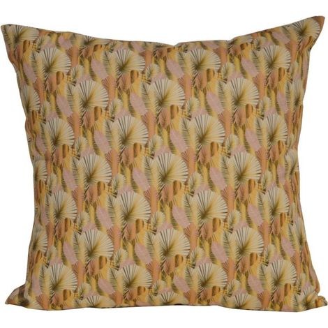 PROLOISIRS Coussin déhoussable exterieur décor Motif Graphique plumes 45 x 45 cm