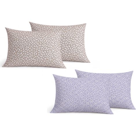 Coppia Federe Cuscino Letto Double Face 100% Cotone Disegno Mosaico GI, misuraFederecoloreBeige (1/5)