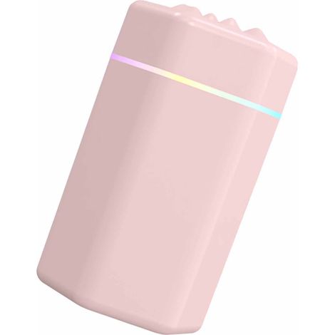 Kleiner Luftbefeuchter mit USB-Anschluss, großem Fassungsvermögen, effizientem Nebel, leisem Betrieb, tragbarer Tischluftbefeuchter für Reisen, Büro und Auto, rosa (1/5)