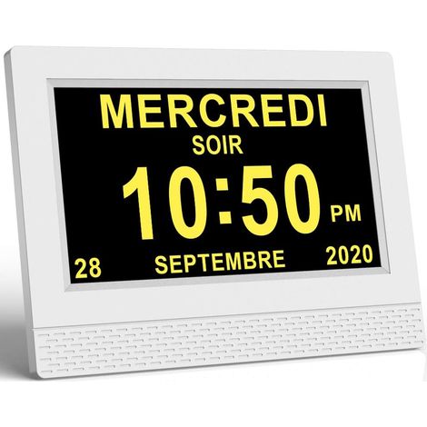 Reloj digital, pantalla LCD de 7" con fecha y hora. (1/5)