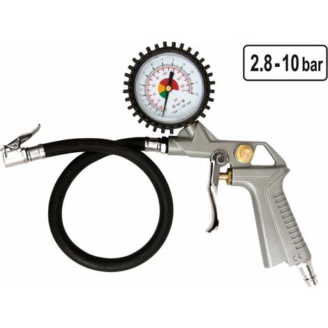 Druckluft Reifenfüller Reifenmesser Reifenfüllgerät Luftpistole mit Manometer (1/10)