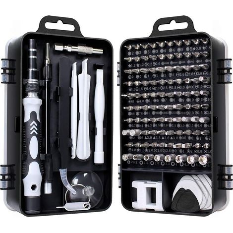 115 en 1 Mini Jeu de Tournevis Kit de Précision Outils Petite Boîte Tournevis Torx Ordinateur Portable Démontage pour MacBook iPhone Réparation Lunettes DIY Montre Smartphone (1/5)