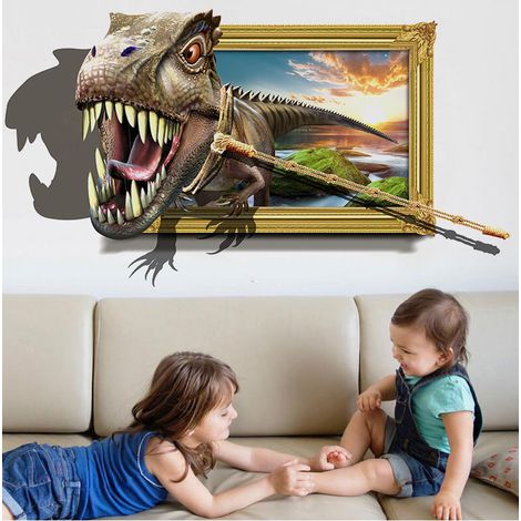 (50 x 70 cm) 1 autocollant mural 3D, auto-adhésif et imperméable