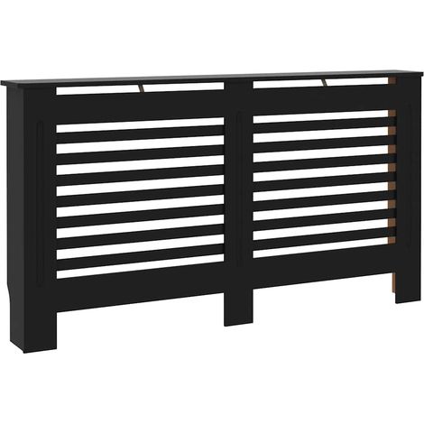 Cache-radiateur noir 152x19x81,5 cm MDF