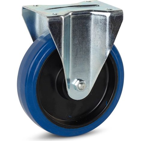 Roue fixe - MESO - Caoutchouc élastique bleu - 200mm - 350kg
